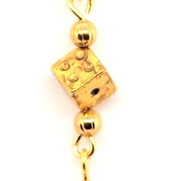 Gold Dice Earrings - Picture 3 of 4